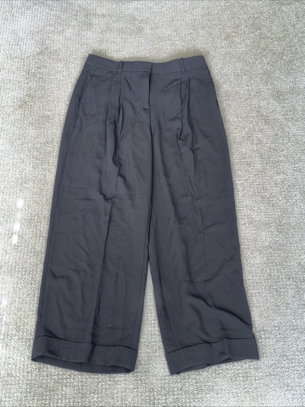 NWT J.Crew Black Wide Leg Pleated Trousers Womens Size 12